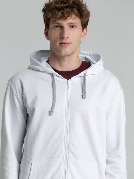 Толстовка на молнии с капюшоном Unit Siverga, белая Толстовка на молнии с капюшоном Unit Siverga, белая