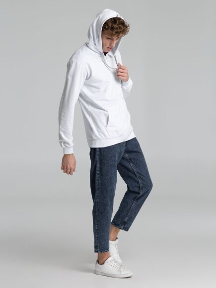 Толстовка на молнии с капюшоном Unit Siverga, белая Толстовка на молнии с капюшоном Unit Siverga, белая