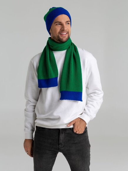 Шарф Snappy, зеленый с синим Шарф Snappy, зеленый с синим