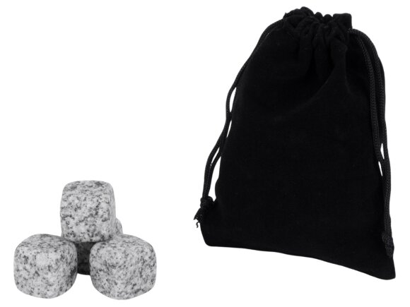 Камни для виски Gentleman в бархатном мешочке, 4 шт, серый Камни для виски Gentleman в бархатном мешочке, 4 шт, серый