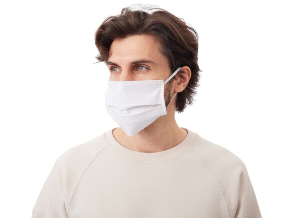 Маска для лица многоразовая из хлопка, белый Маска для лица многоразовая из хлопка, белый