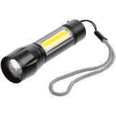 Фонарик аккумуляторный с фокусировкой луча Kirk, черный Фонарик аккумуляторный с фокусировкой луча Kirk, черный