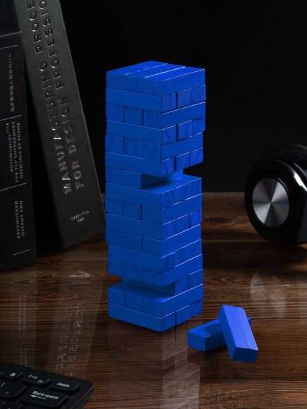 Игра «Деревянная башня мини», синяя