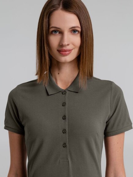 Рубашка поло женская Neptune, темно-серая Рубашка поло женская Neptune, темно-серая