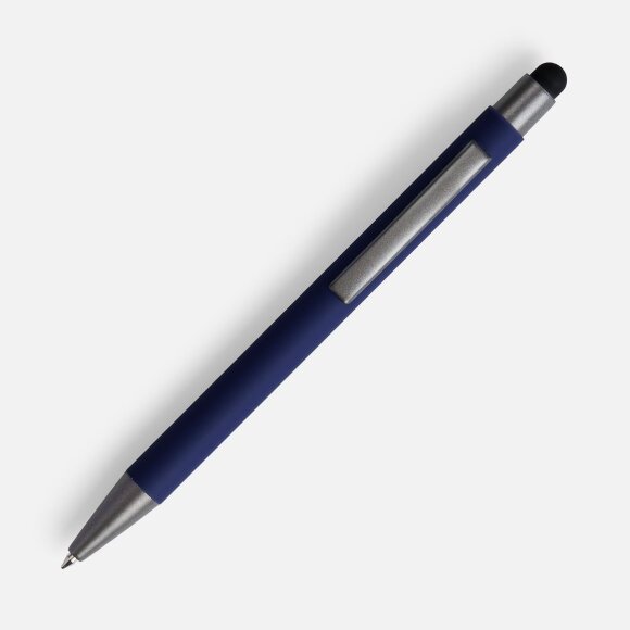 Ручка шариковая Atento Soft Touch со стилусом, темно-синяя Ручка шариковая Atento Soft Touch со стилусом, темно-синяя