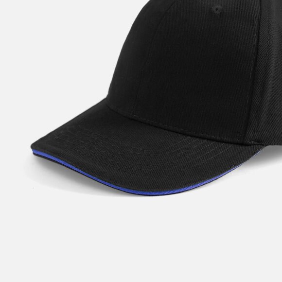 Бейсболка Buffalo, черная с ярко-синим