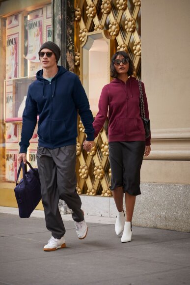 Толстовка на молнии с капюшоном женская Queen, темно-синяя Толстовка на молнии с капюшоном женская Queen, темно-синяя