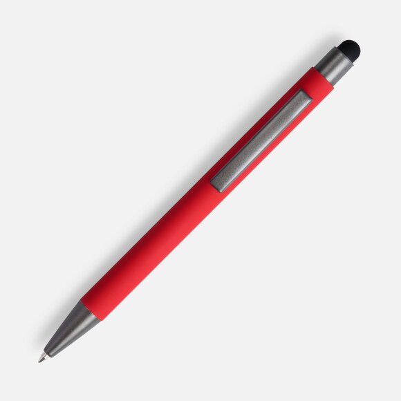 Ручка шариковая Atento Soft Touch со стилусом, красная