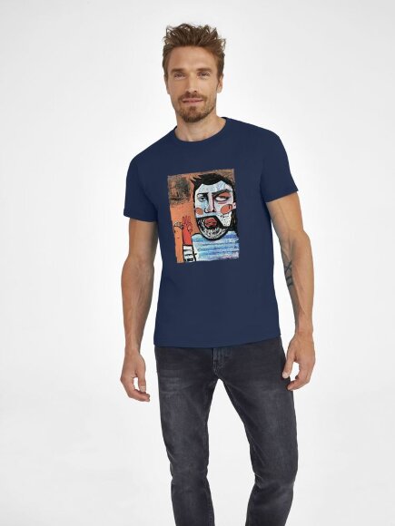 Футболка «У матросов нет вопросов», кобальт (темно-синяя) Футболка «У матросов нет вопросов», кобальт (темно-синяя)