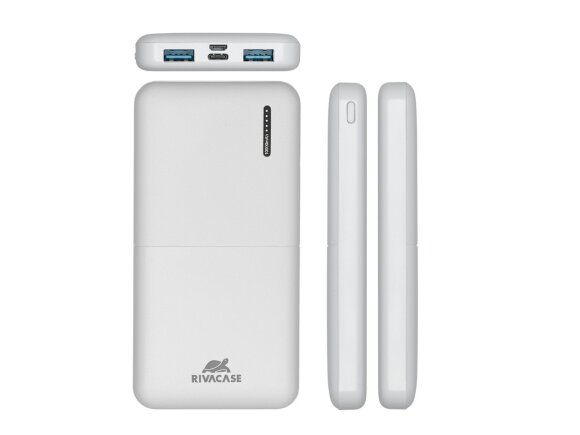 RIVACASE VA2532 (10000 мАч) QC/PD 20W внешний аккумулятор с дисплеем, белый 12/48