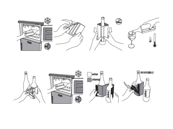Охладитель-чехол для бутылки вина или шампанского Cooling wrap, черный Охладитель-чехол для бутылки вина или шампанского Cooling wrap, черный