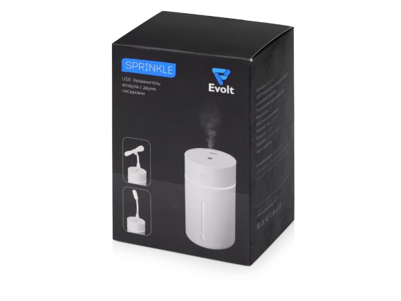 USB увлажнитель воздуха Sprinkle с двумя насадками, белый USB увлажнитель воздуха Sprinkle с двумя насадками, белый
