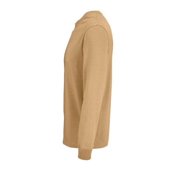 Футболка унисекс с длинным рукавом Pioneer LSL, бежевая Футболка унисекс с длинным рукавом Pioneer LSL, бежевая