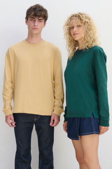 Футболка унисекс с длинным рукавом Pioneer LSL, бежевая Футболка унисекс с длинным рукавом Pioneer LSL, бежевая