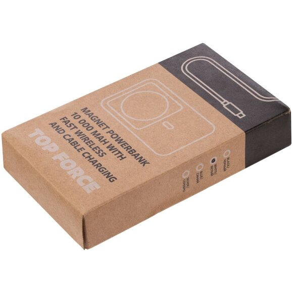 Магнитный беспроводной аккумулятор Top Force, 10 000 мАч, черный Магнитный беспроводной аккумулятор Top Force, 10 000 мАч, черный