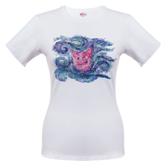 Футболка женская «Ван-Пиг», белая Футболка женская «Ван-Пиг», белая