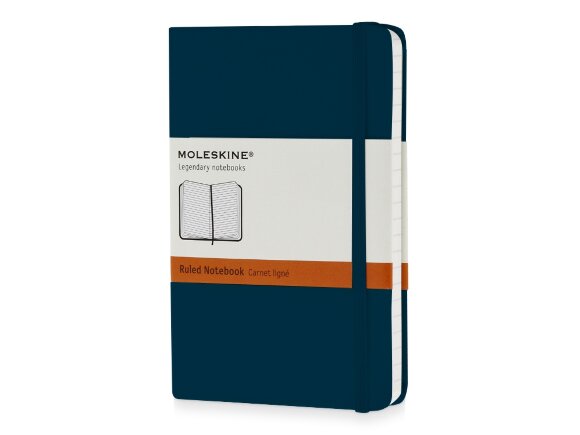 Записная книжка Moleskine Classic (в линейку) в твердой обложке, Pocket (9x14см), голубой сапфир Записная книжка Moleskine Classic (в линейку) в твердой обложке, Pocket (9x14см), голубой сапфир
